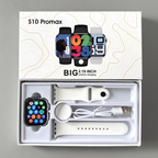 Smartwatch blanco con pantalla de 2.19 pulgadas en empaque premium con accesorios