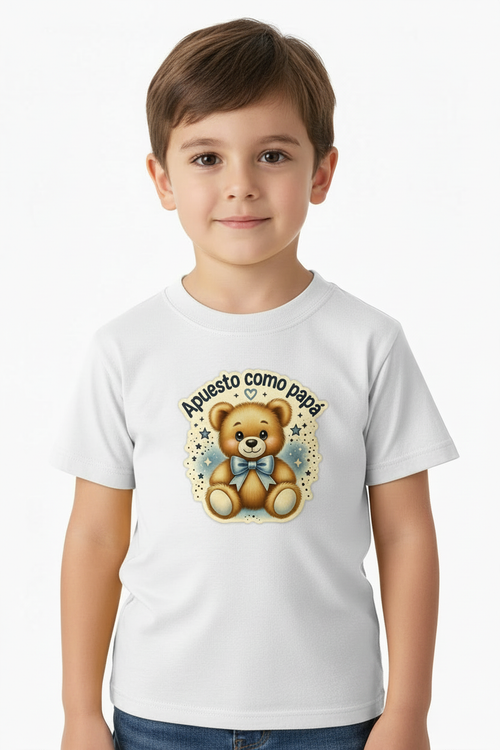 Modelo con camiseta blanca Apuesto como papá