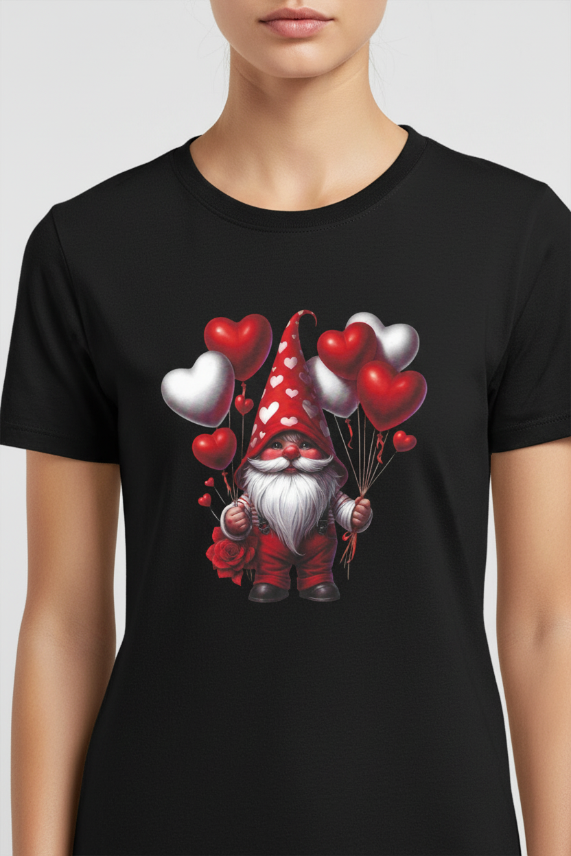 Modelo mujer con camiseta negra