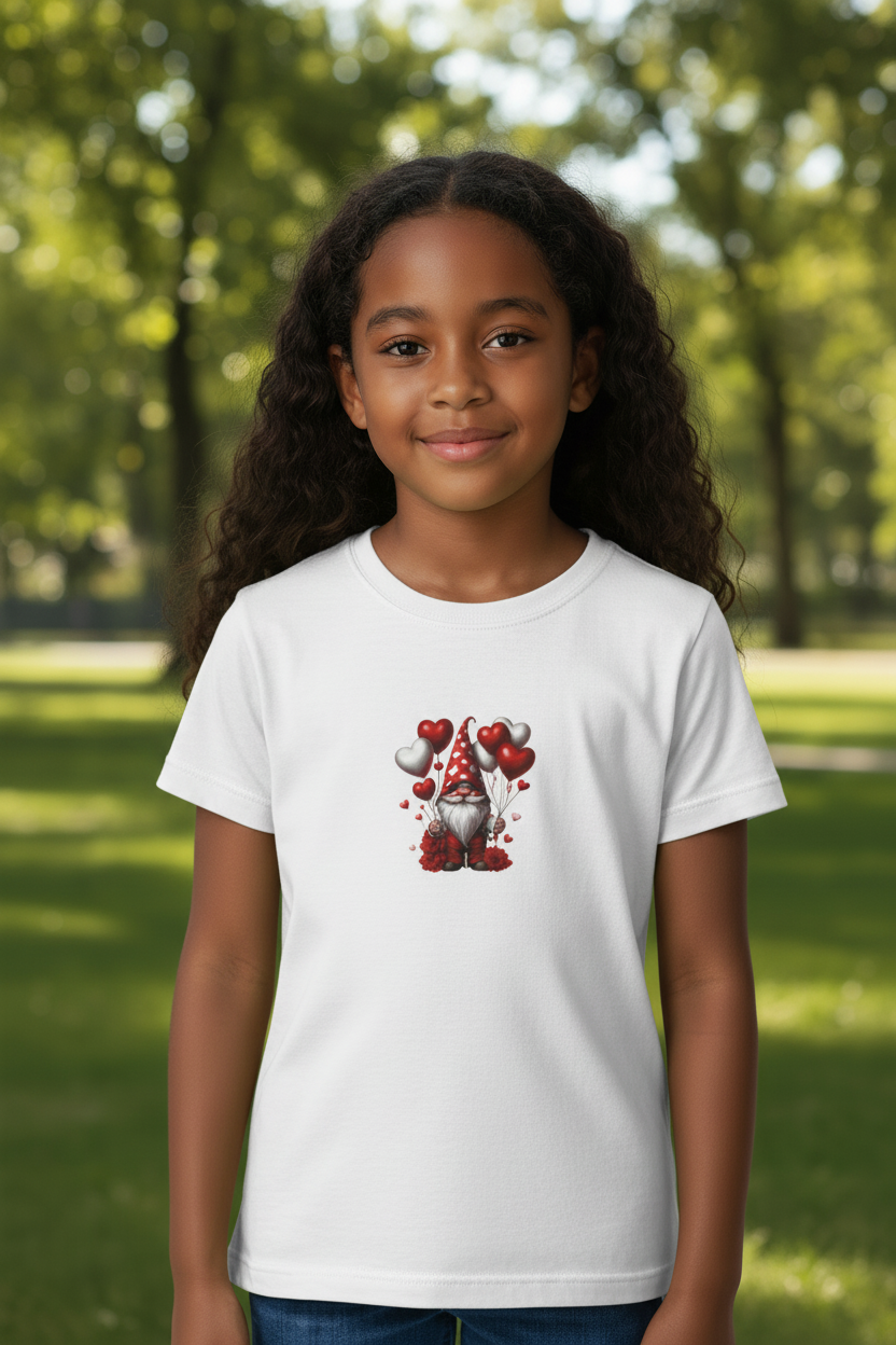 Niña negra con camiseta blanca